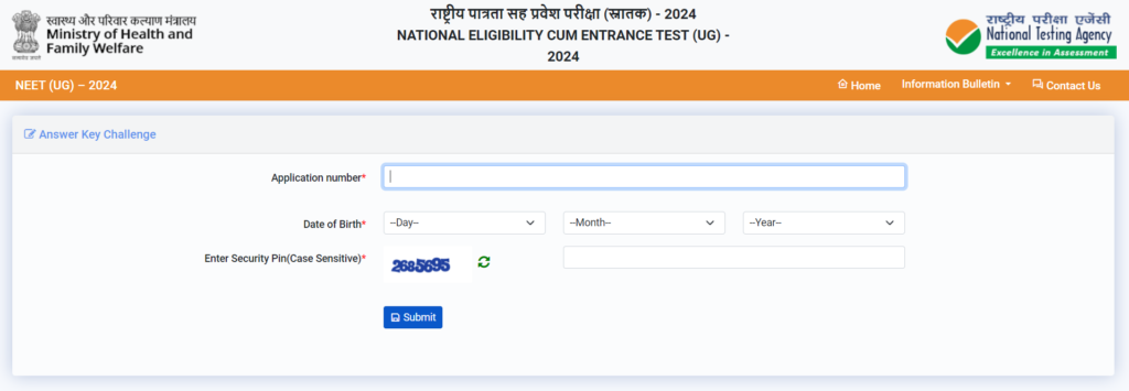 NEET UG Answer Key 2024