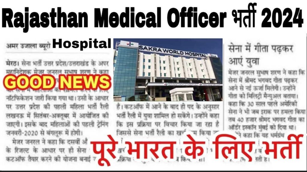 Rajasthan Medical Officer Vacancy 2024